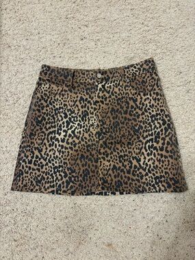 GAP Leopard Print Mini Skirt - Brown & Black